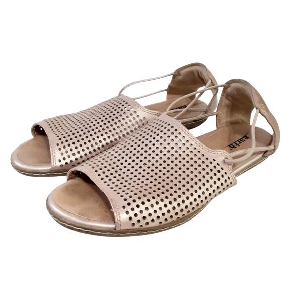 Earth Shelly Sandals Slingback Rose Gold Pink Metallic Slip On Women 6 Gladiator - Picture 2 of 10